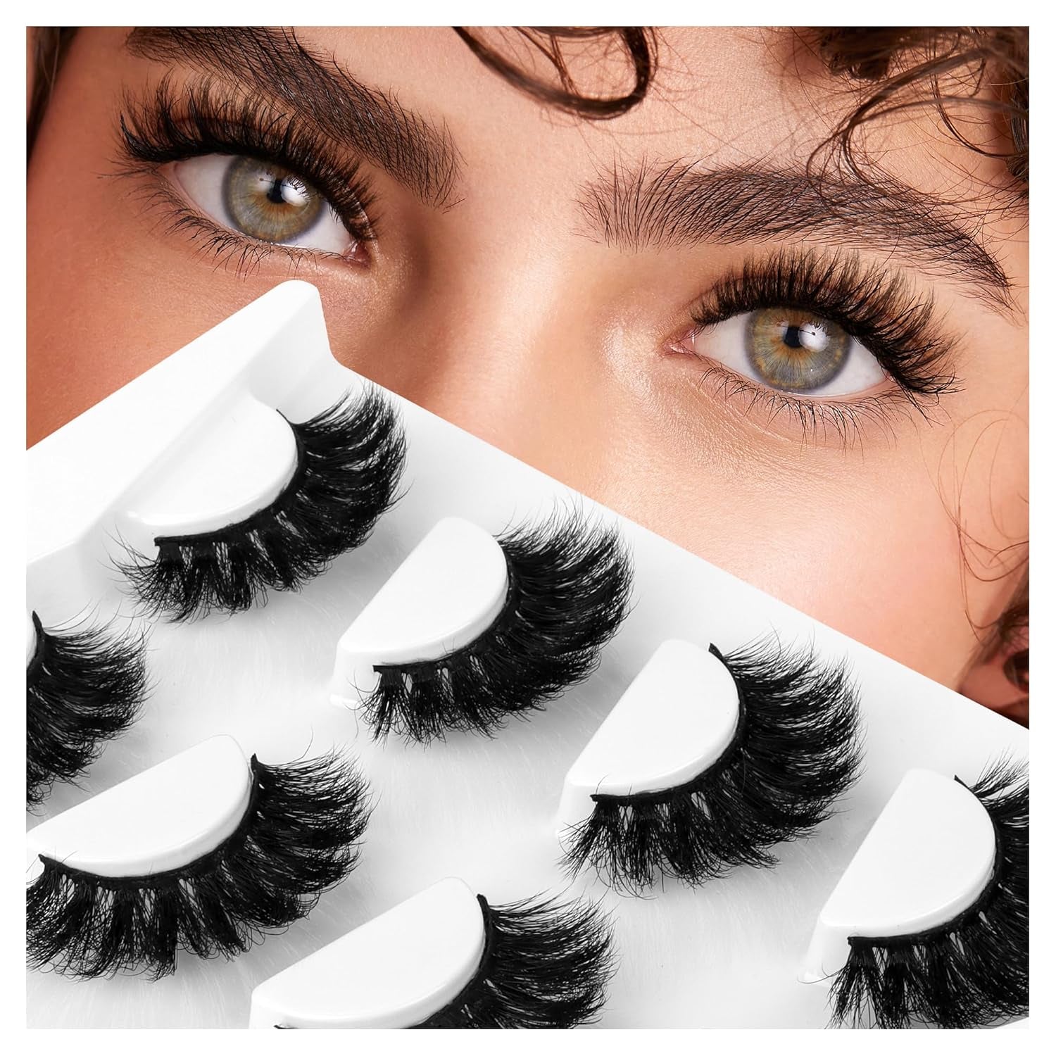 Lashes Russian Lashes Fake Eyelashes -  False Lashes Russian Strip Lashes D Curl Lashes Cat Eye Lashes Fox Eye Lashes WJ3D25-2B4