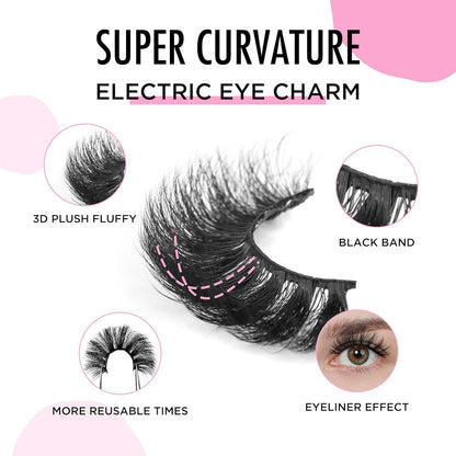 Lashes Russian Lashes Fake Eyelashes -  False Lashes Russian Strip Lashes D Curl Lashes Cat Eye Lashes Fox Eye Lashes WJ3D25-2B4