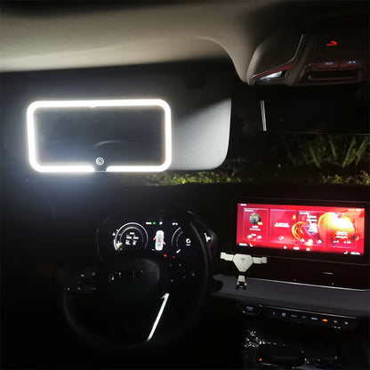 LED Car Sun Visor Vanity Mirror Car Vanity Mirror with 3 Light Modes Rechargeable Touch Sensor Cosmetic Mirror Car Mirror Makeup