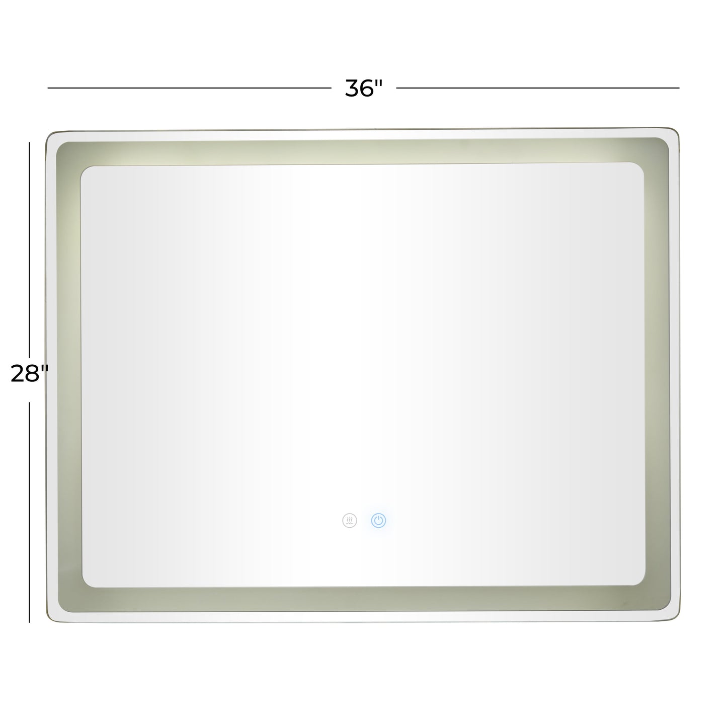 36" X 28" Silver anti Fog Mirror with LED Light