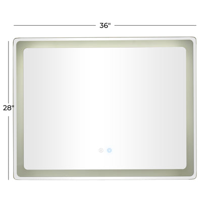 36" X 28" Silver anti Fog Mirror with LED Light