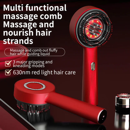 Electric Vibration Massage Comb Red Light Hair Follicle Comb Scalp Oil Liquid Applicator Head Massager Hair Growth anti Loss