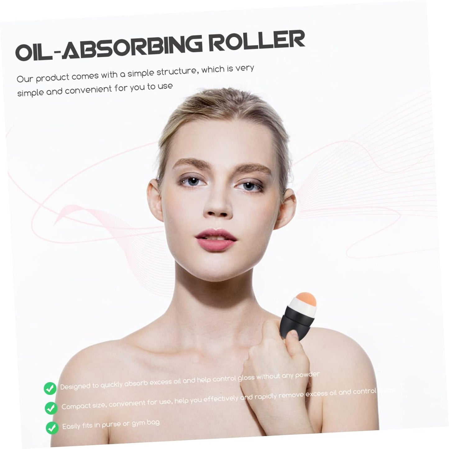 Volcanic Stone Oil-Absorbing Ball Skin Care Tools for Eye Roller Volcanic Face Roller Oil- Absorbing Volcanic Oil for Skin Face Products Golden Massager Mask Ve Black Pp