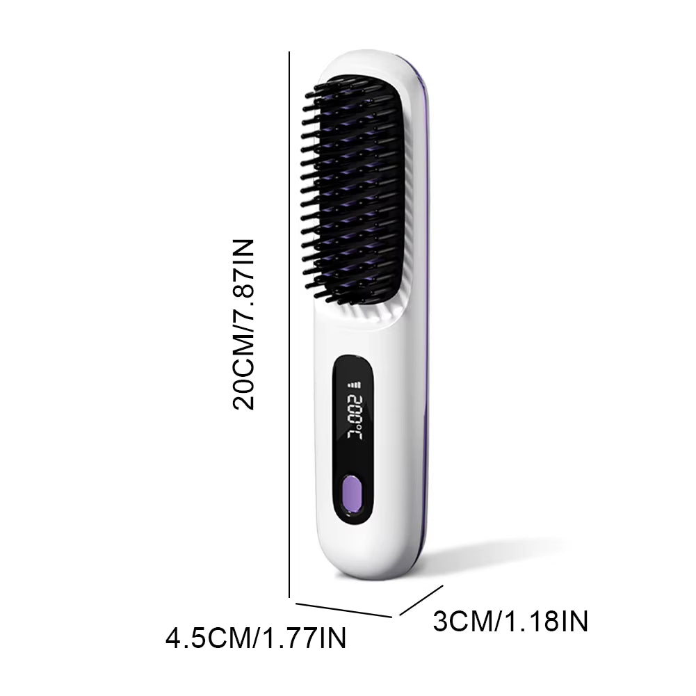 Electric Negative Ions Ceramic Hot Comb 3 Setting Smoothing Negative Ion Hair Care Comb Anti-Scald Ionic Hot Comb Straightener