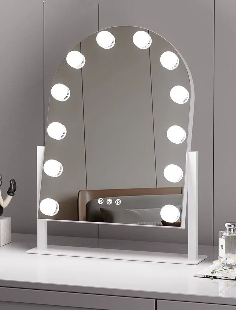 Makeup Mirror with Lights, Vanity Mirror with Lights, Lighted Makeup Mirror, 3 Color Modes, Dimmable Light,360° Rotation