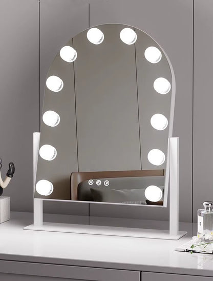 Makeup Mirror with Lights, Vanity Mirror with Lights, Lighted Makeup Mirror, 3 Color Modes, Dimmable Light,360° Rotation