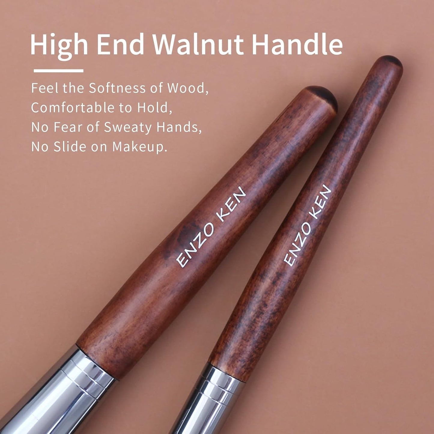 Walnut Makeup Brushes Set Professional, Natural Pony Hair Makeup Brush Set with Case, Cosmetic Brushes Makeup Set, Natural Bristle Makeup Brushes, Natural Hair Make up Brush Set Professional.