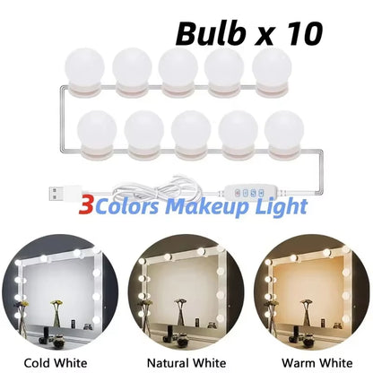 LED Detachable Bulbs Professional Makeup Mirror Lamp USB Power Cosmetic Mirror Light Hollywood Dressing Table LED Vanity Lights