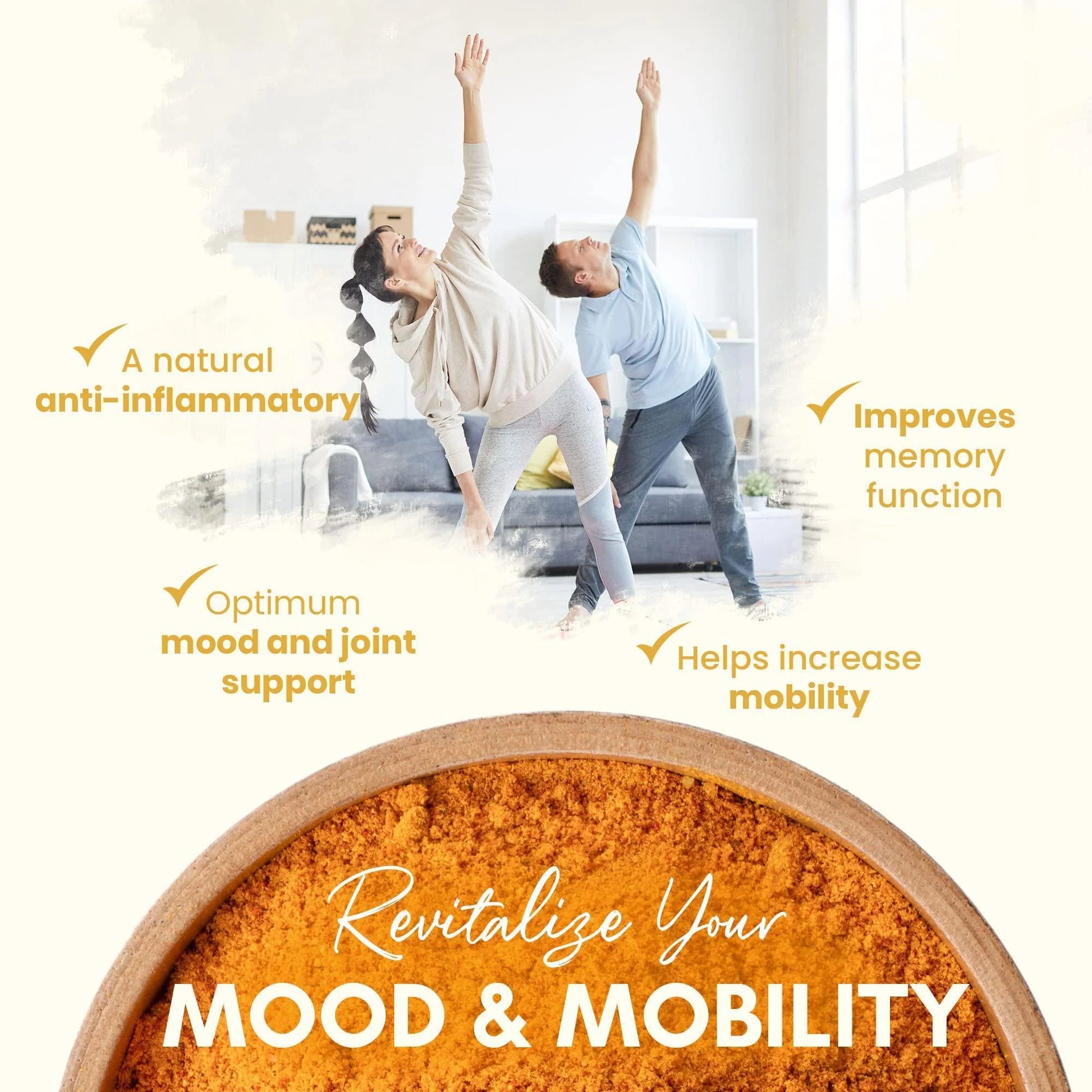 Turmeric Supplement Mood Mobility and Joint Support Supplement 1000 Mg 120 Pills