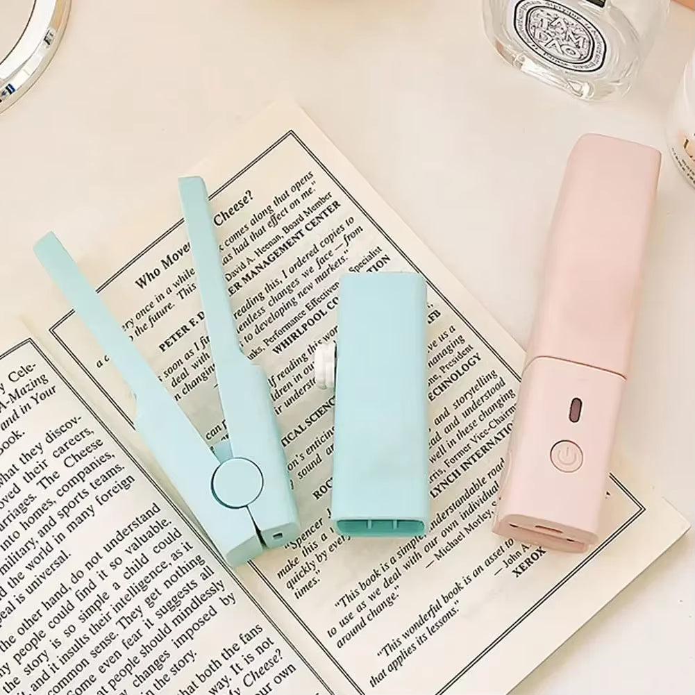 Mini Hair Straightener Clipboard Small Power Plug Curling Hair Straight Hair Girls Air Bangs Portable Hair Straightener