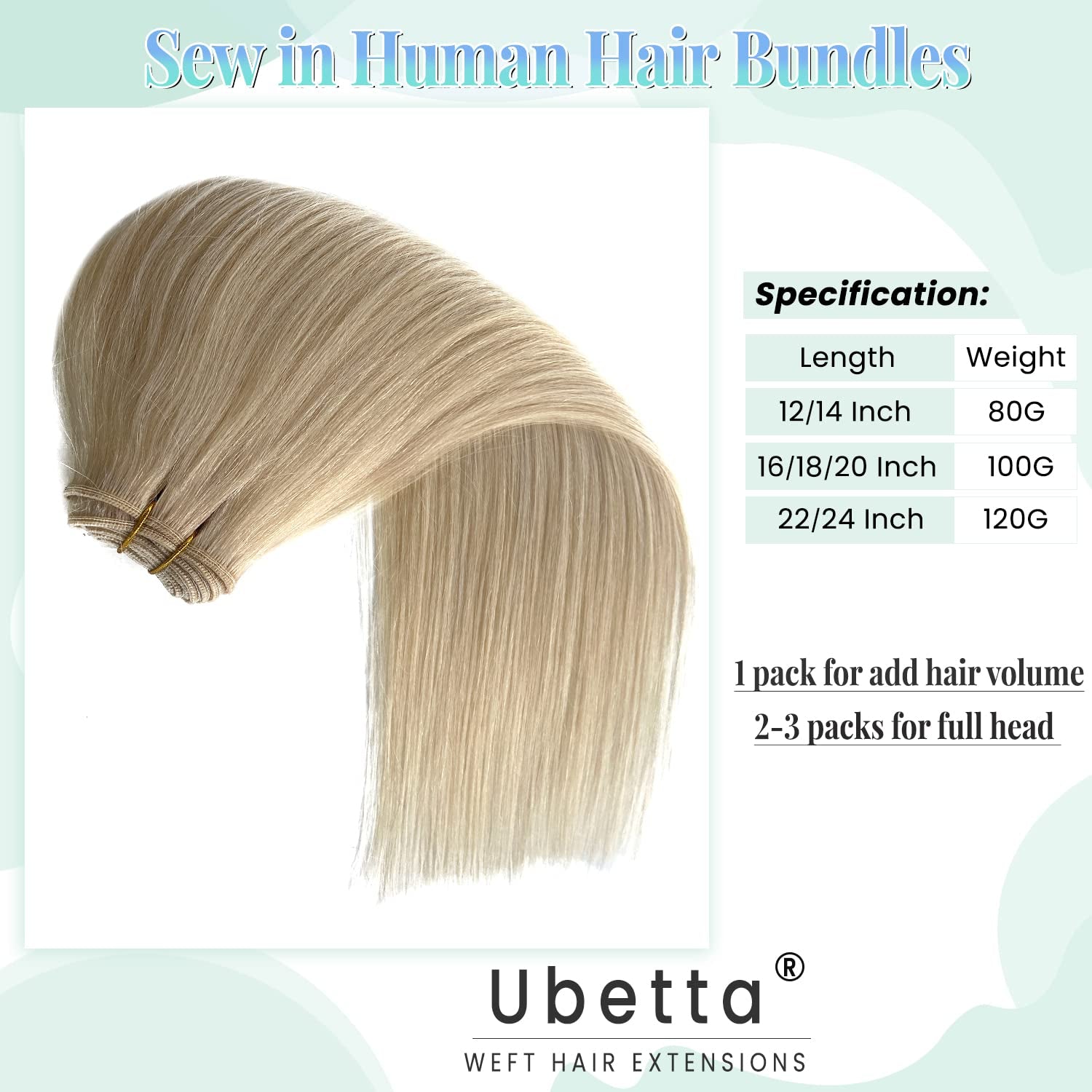 Sew in Hair Extensions Real Human Hair, Blonde Weft Hair Extensions Human Hair Bundles 100G 20 Inch Hand Tied Weft Hair Extensions Human Hair Weft Weave Extensions for Women