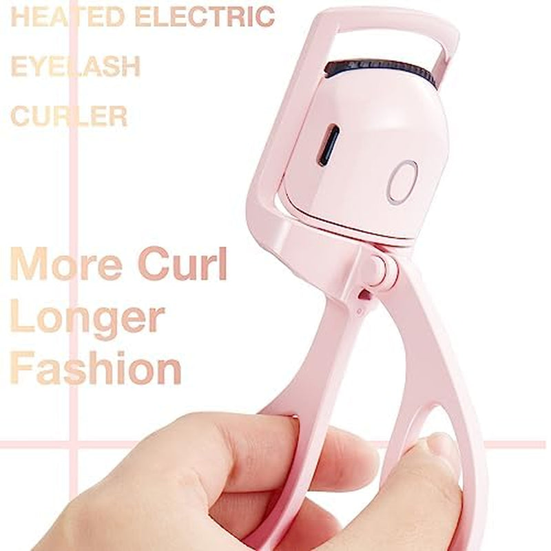 Heated Eyelash Curlers  Electric Eye Lash Curler with Mascara or False Eyelash Makeup Comb - Three Heating Modes Create Eye Opening & Lifted and Natural Lashes