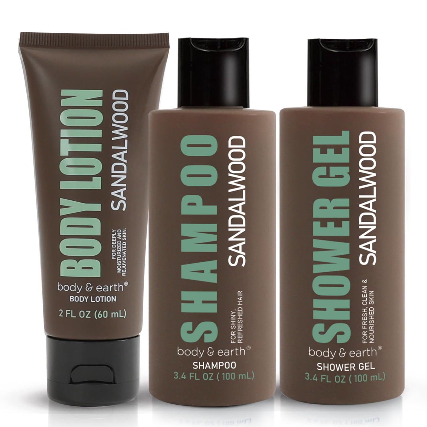 Bath Gifts for Men, 3PC Mens Spa Set Includes Sandalwood Shower Gel Body Lotion Shampoo, Spa Baskets Fathers Day Gifts