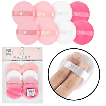 8Pc Beauty Buffs Set - round Beauty Blenders Collection, Flawless Finish Makeup Sponges to Blend & Set - Cosmetic Beauty Puff Makeup Applicators Professional Beauty Tools + Accessories