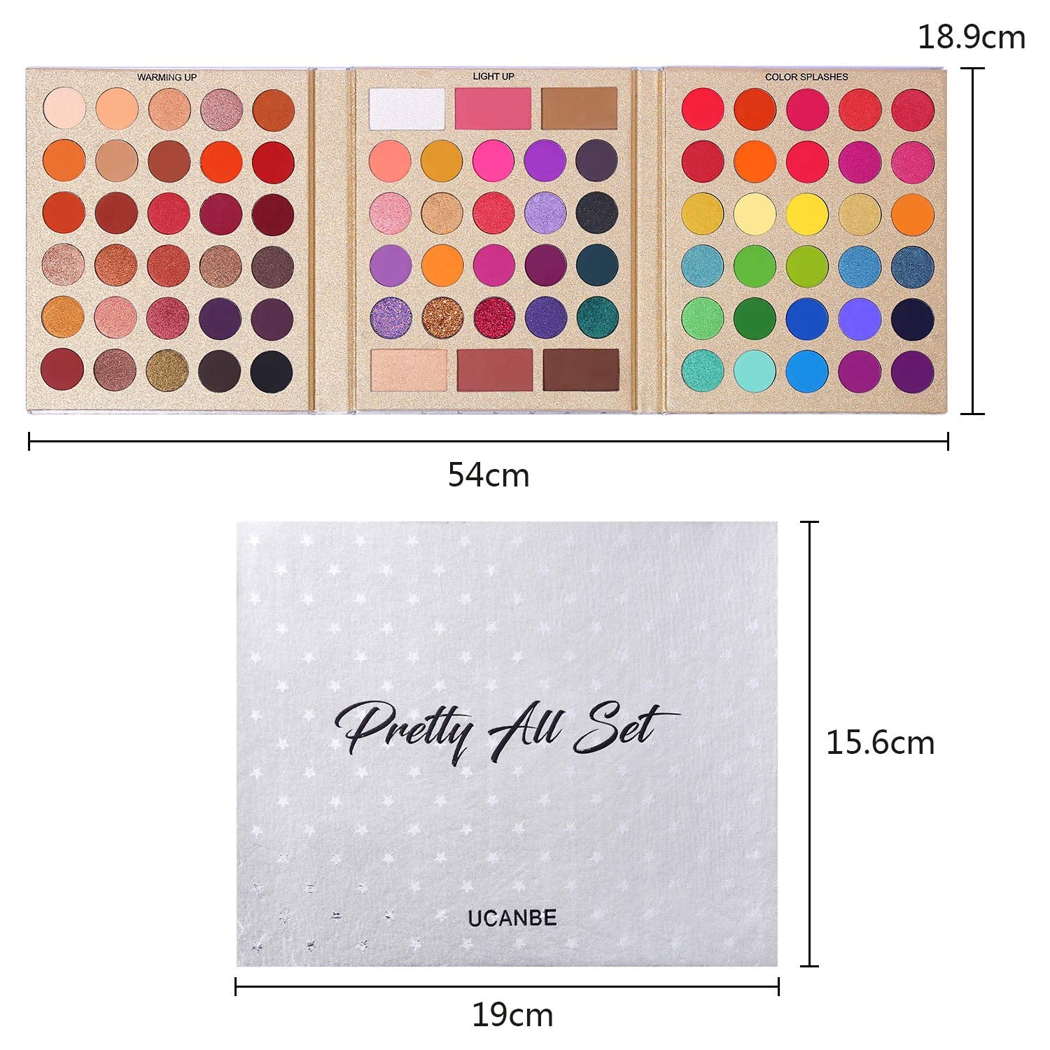 Professional 86 Colors Eyeshadow Palette with 15Pcs Makeup Brushes Set Matte Glitter Long Lasting Highly Pigmented Waterproof Contour Blush Powder Highlighter All in One