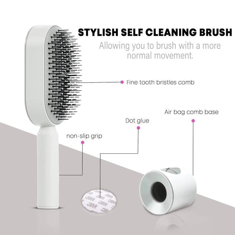 Comb Self-Cleaning Hair Brush, 3D Air Cushionmassage Brush Air Bag Massage