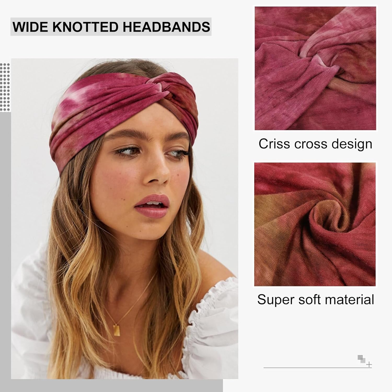 Extra Wide Headbands for Women Sport Yoga Workout Turban Headband Fashion Hairband Non Slip