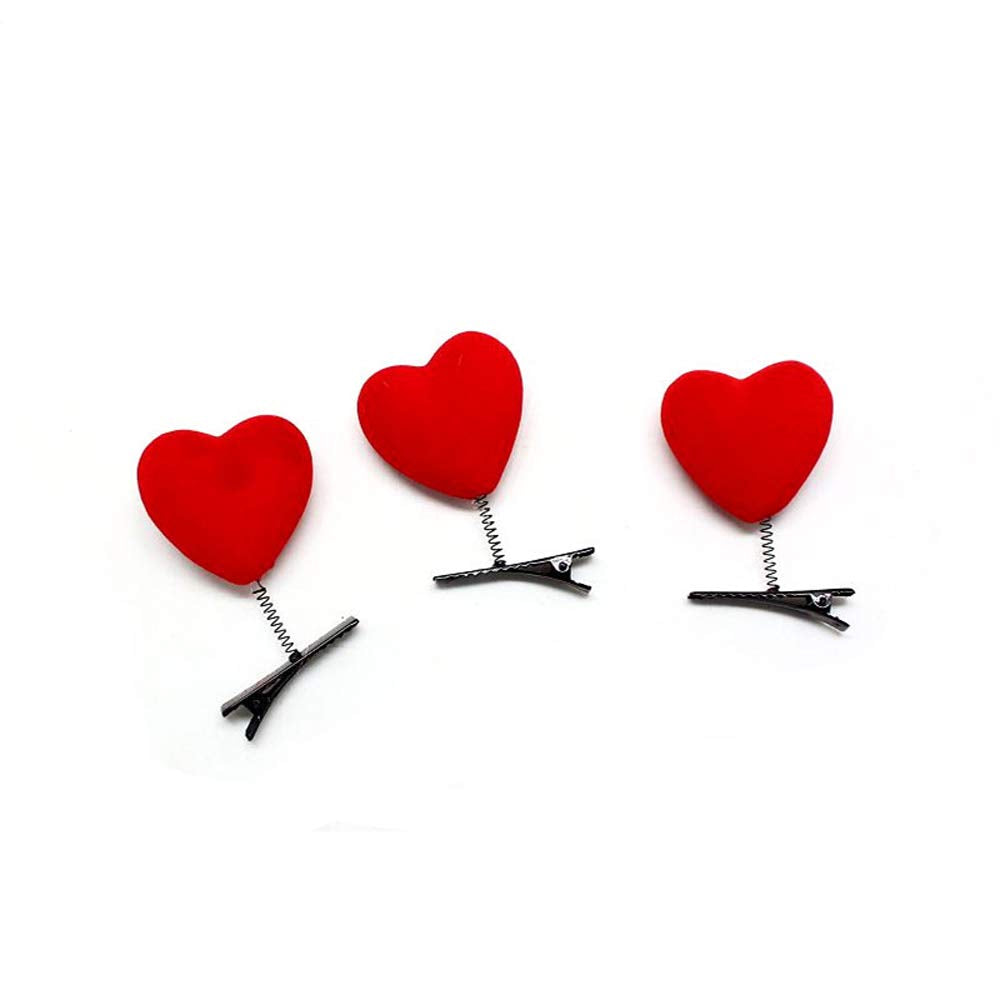 Valentines Day Red Heart Hair Clips Hairpins Head Bopper,Valentines Day Supplies,10Pcs