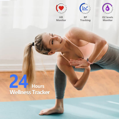 Fitness Tracker with Heart Rate Monitor, Blood Pressure Watch for Women, Waterproof Fitness Watch with Blood Oxygen Sleep Tracking, Activity Step Tracker Calorie Counter