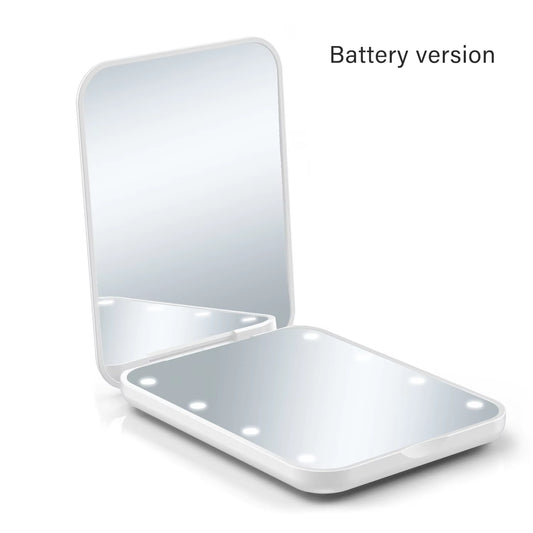 LED Makeup Mirror, Compact Small Folding Makeup Mirror, Portable Travel Makeup Mirror, Exquisite Women'S Gift