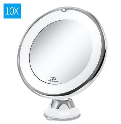 360 Swivel 10X Magnifying Bright LED Lighted Makeup Mirror