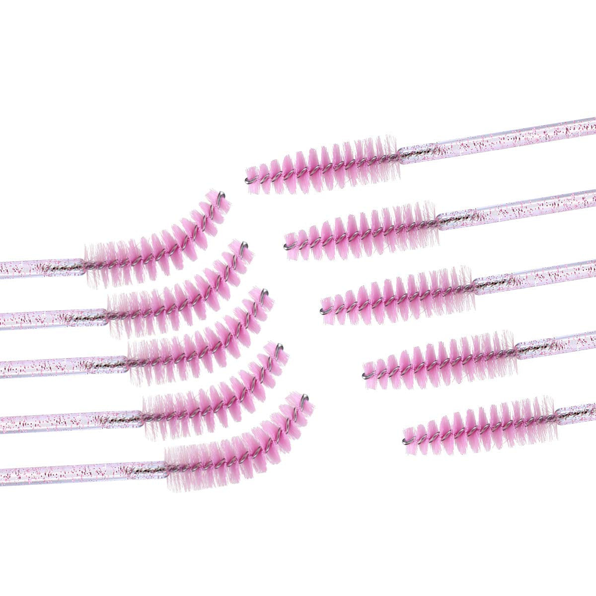 100 PCS Disposable Mascara Brushes Crystal Eyelash Brushes Mascara Wands Applicator Eyelash Extensions Makeup Tools Eyebrow Brush (Pink)