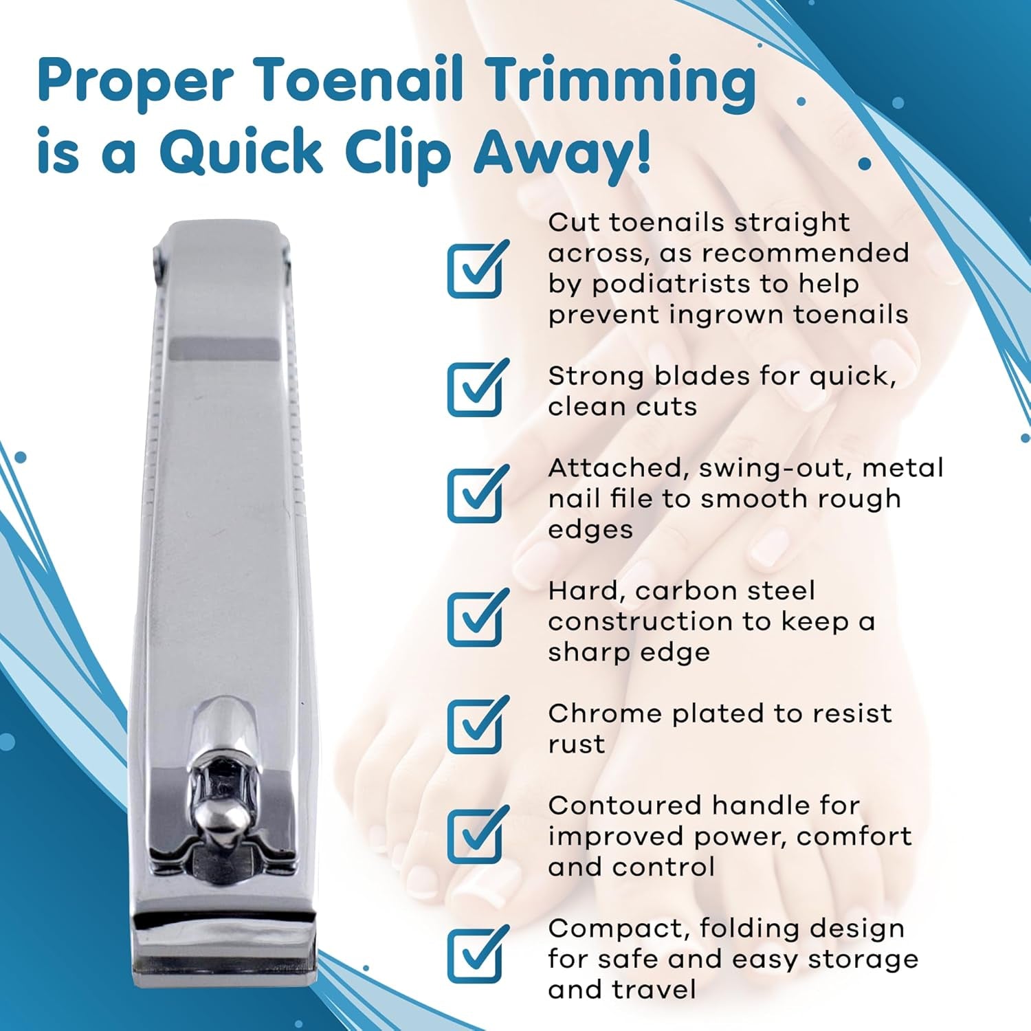 Straight Cut Toenail Clipper,Silver,1 Count (Pack of 1),3559N