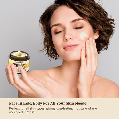 Beef Tallow and Honey Balm, 4.23 Oz, Whipped Grass Fed Beef Tallow Face Moisturizer, Herb-Infused for Women and Men