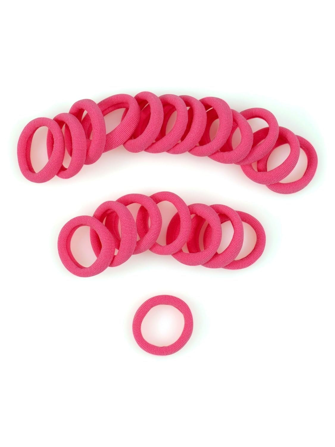 Small Hair Ties - Pink - 1 Inch Seamless No-Damage Ponytail Holders for Kids, Braids and Thin Hair - 20 Count