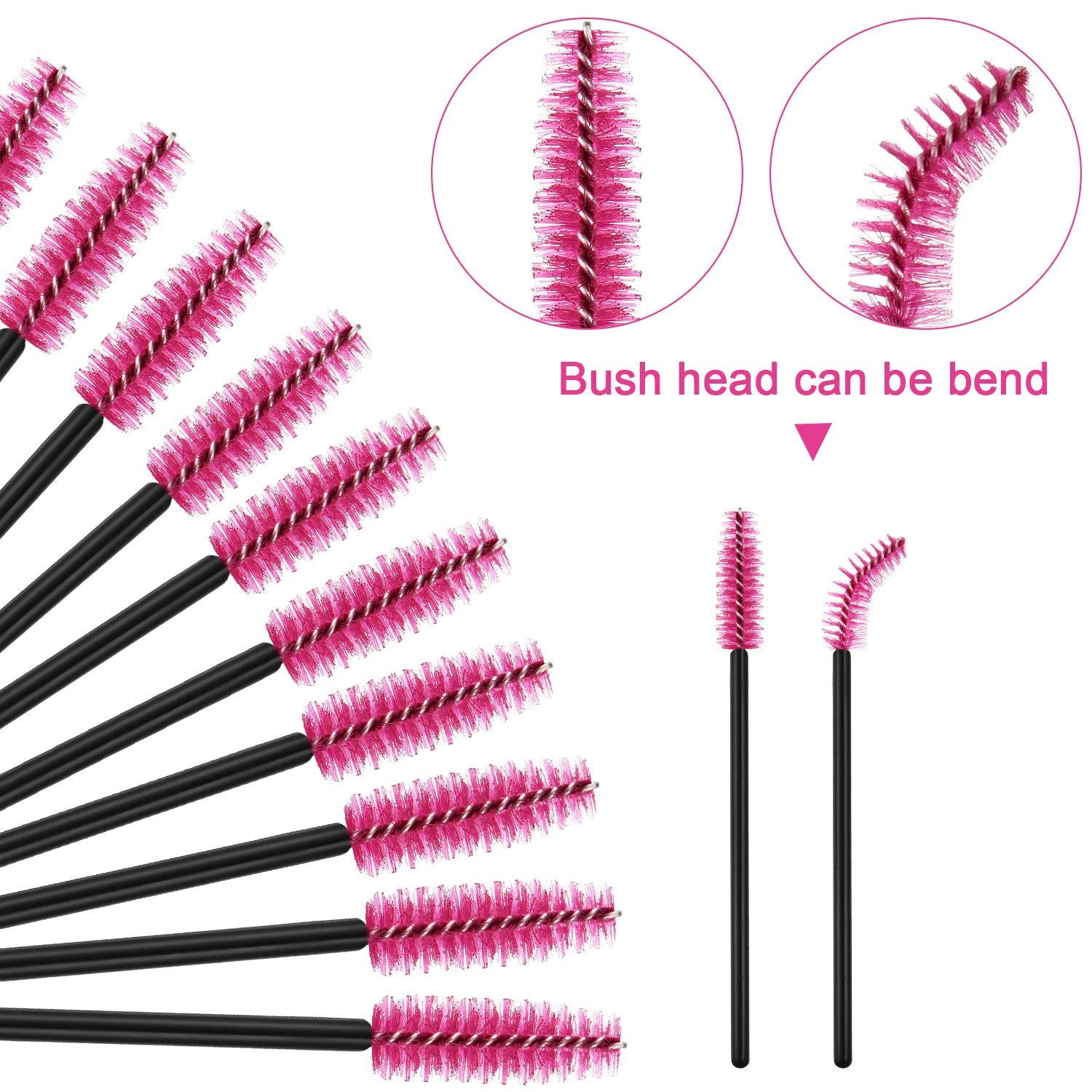 24 Pieces Plastic Eyelash Extension Tweezers False Eyelash Applicator Tool Eyelash Auxiliary Clip and 105 Pieces Eyelash Brush Mascara Wands Applicator for Eyelash Application (Black)