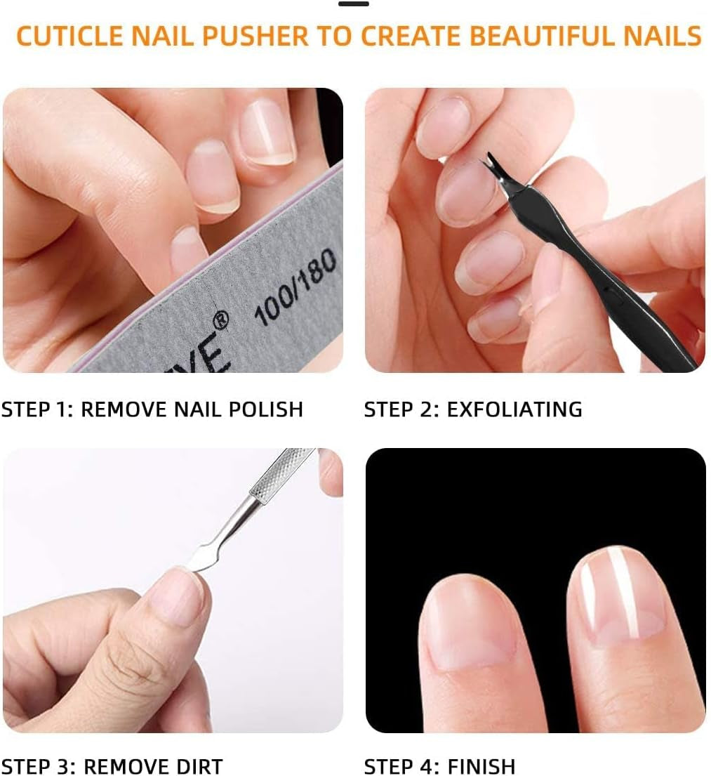 Nail File Kit  Professional Manicure Pedicure Set Nail Files and Buffers Cuticle Nipper and Pusher Emery Board Grooming Kit Perfect Manicure Kit for Women (Black)